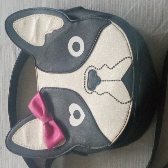 BETSEY JOHNSON LUV CROSSBODY BAG FRENCHIE FRENCH BULL TERRIER  w BOW MINI BAG - Picture 4 of 17